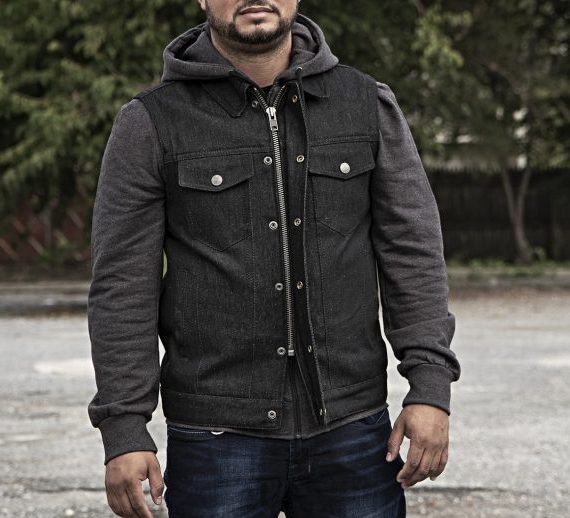 First MFG Rook Men's Motorcycle Denim Vest with Hoodie – Imzz Elite