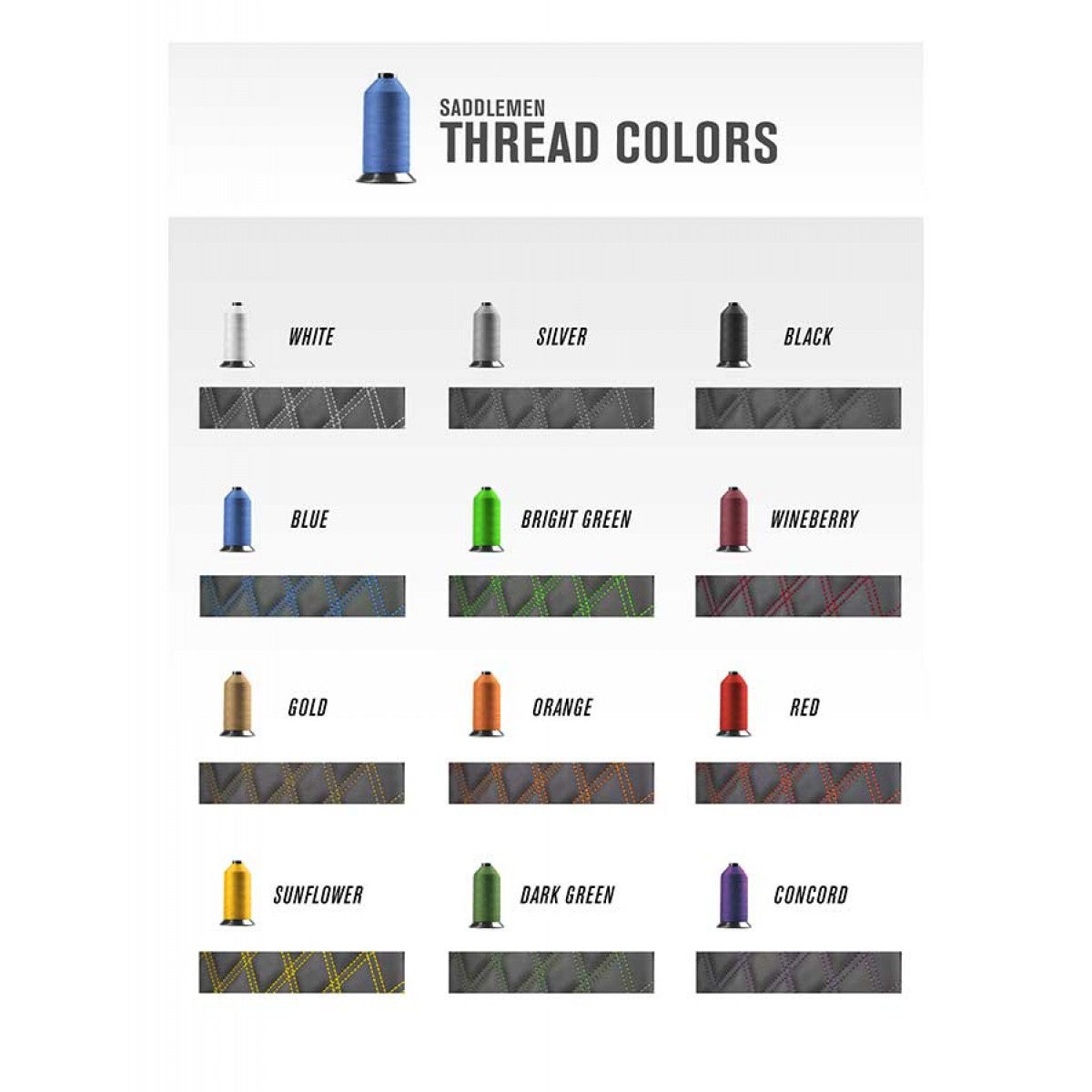 saddlemen seat stitching colors