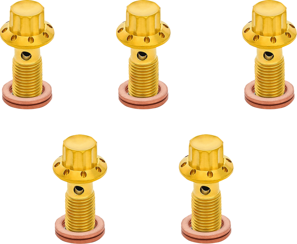 Gold Arlen Ness titanium brake banjo bolt