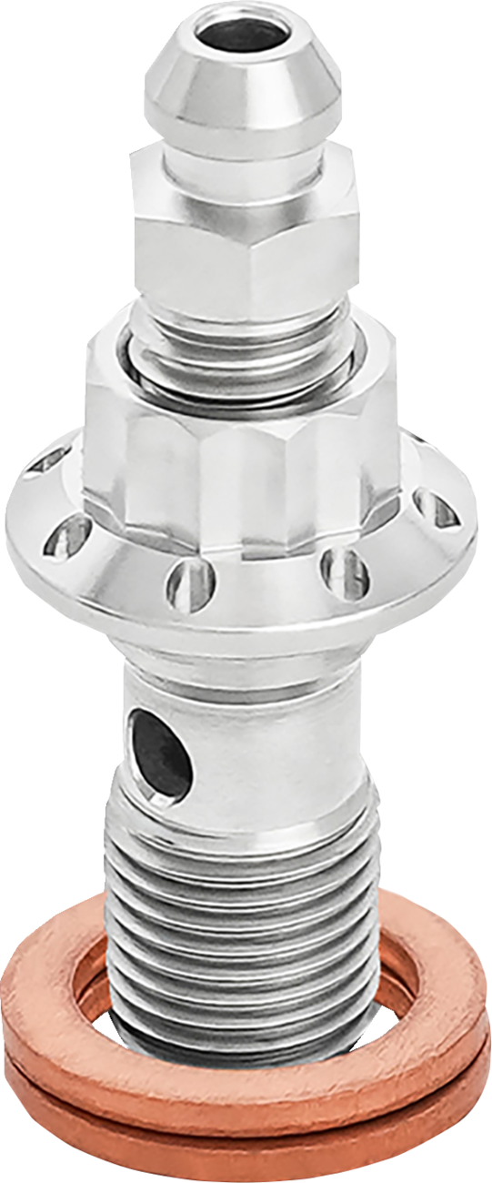 Titanium banjo bolt with included copper crush washers
