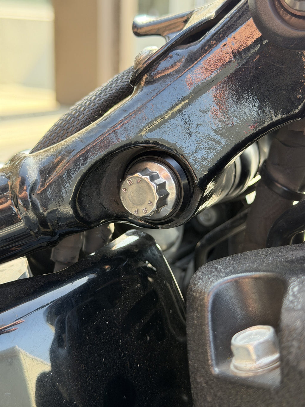 Stainless Steel ARP upper shock mounting bolt for Harley M8 Softail