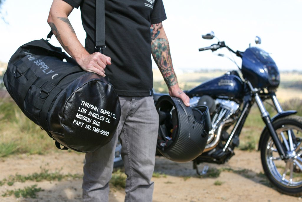 Thrashin Supply Mission duffle bag Harley motorcycle travel luggage
