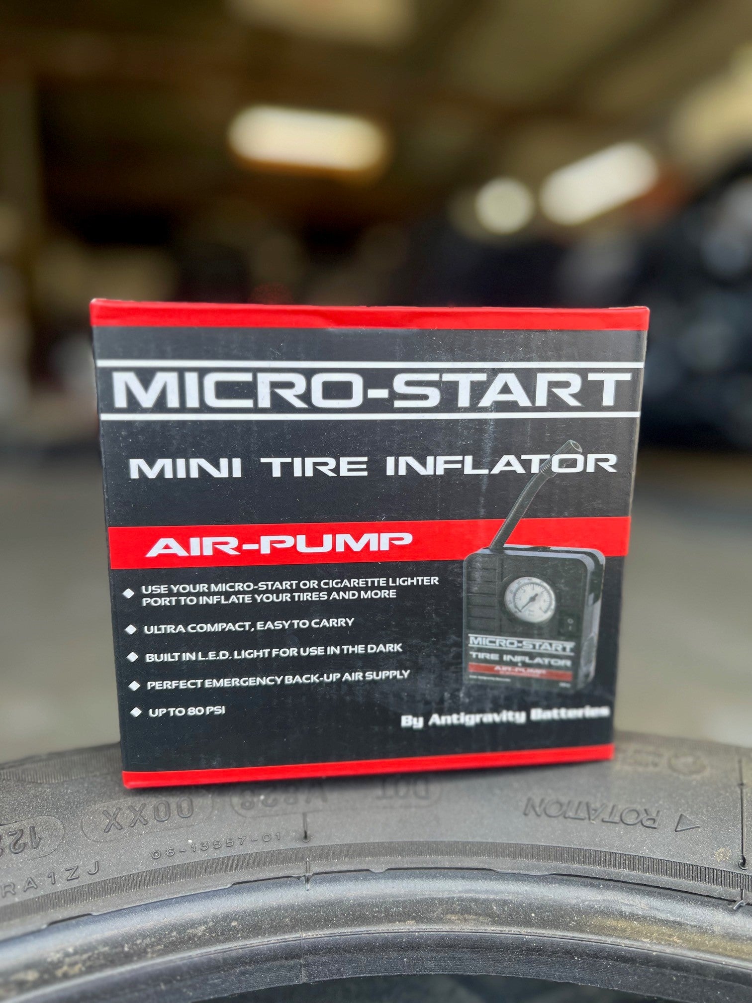 portable tire inflator that fits in saddlebag