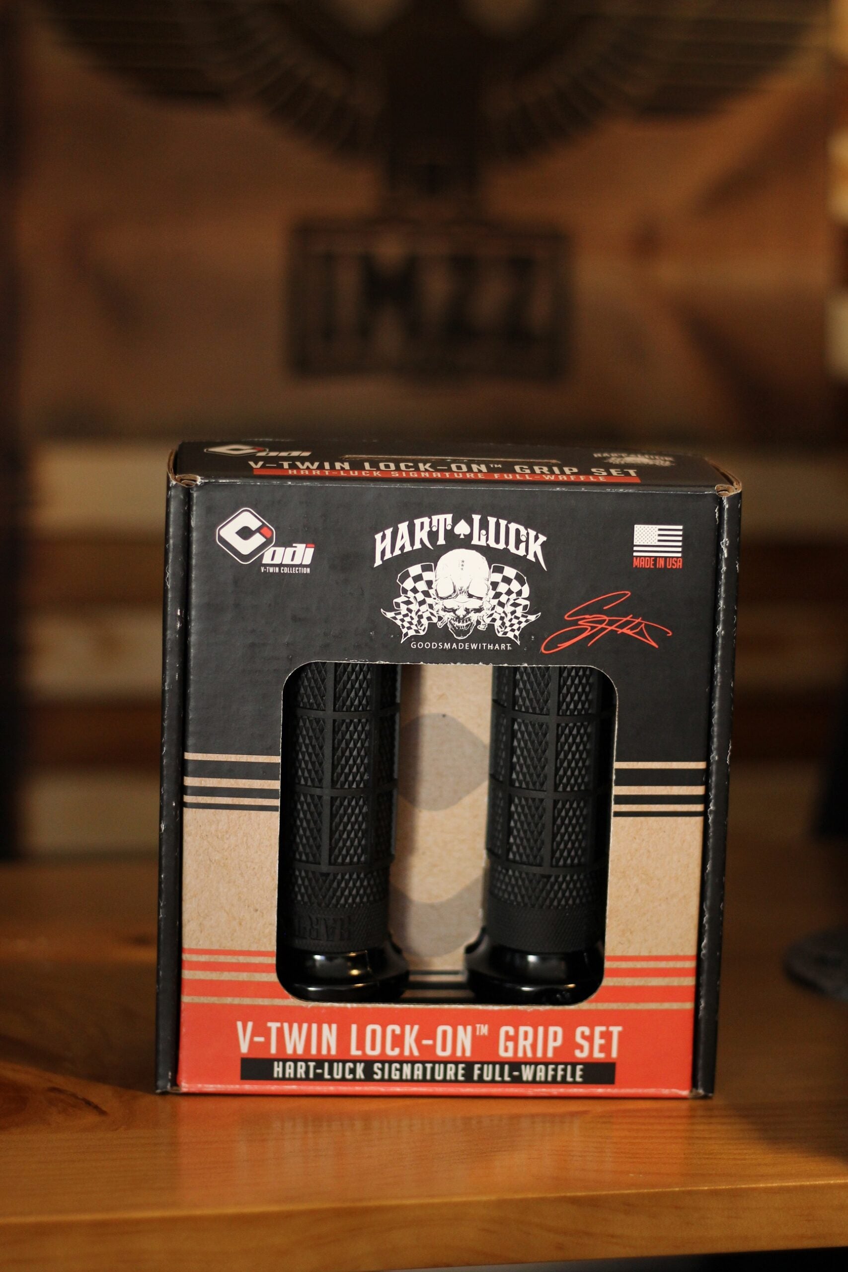 ODI x Hart Luck Waffle Harley Lock-On Grip Set