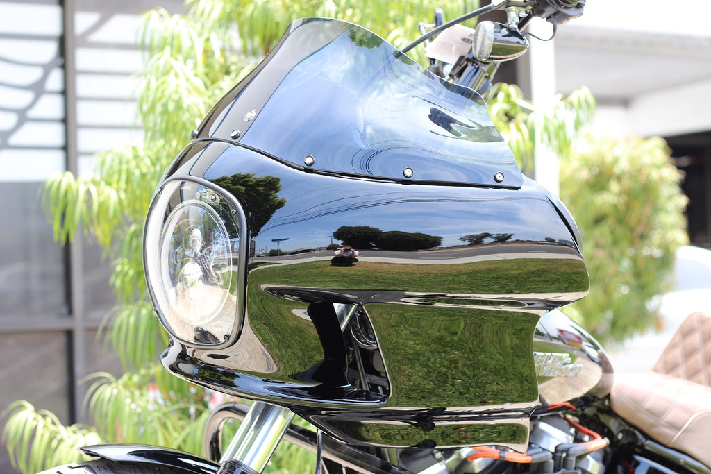 RWD FXRT fairing installed on Harley Dyna performance build