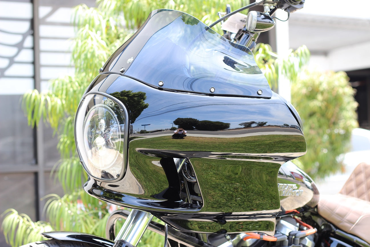 RWD FXRT fairing installed on Harley Dyna performance build