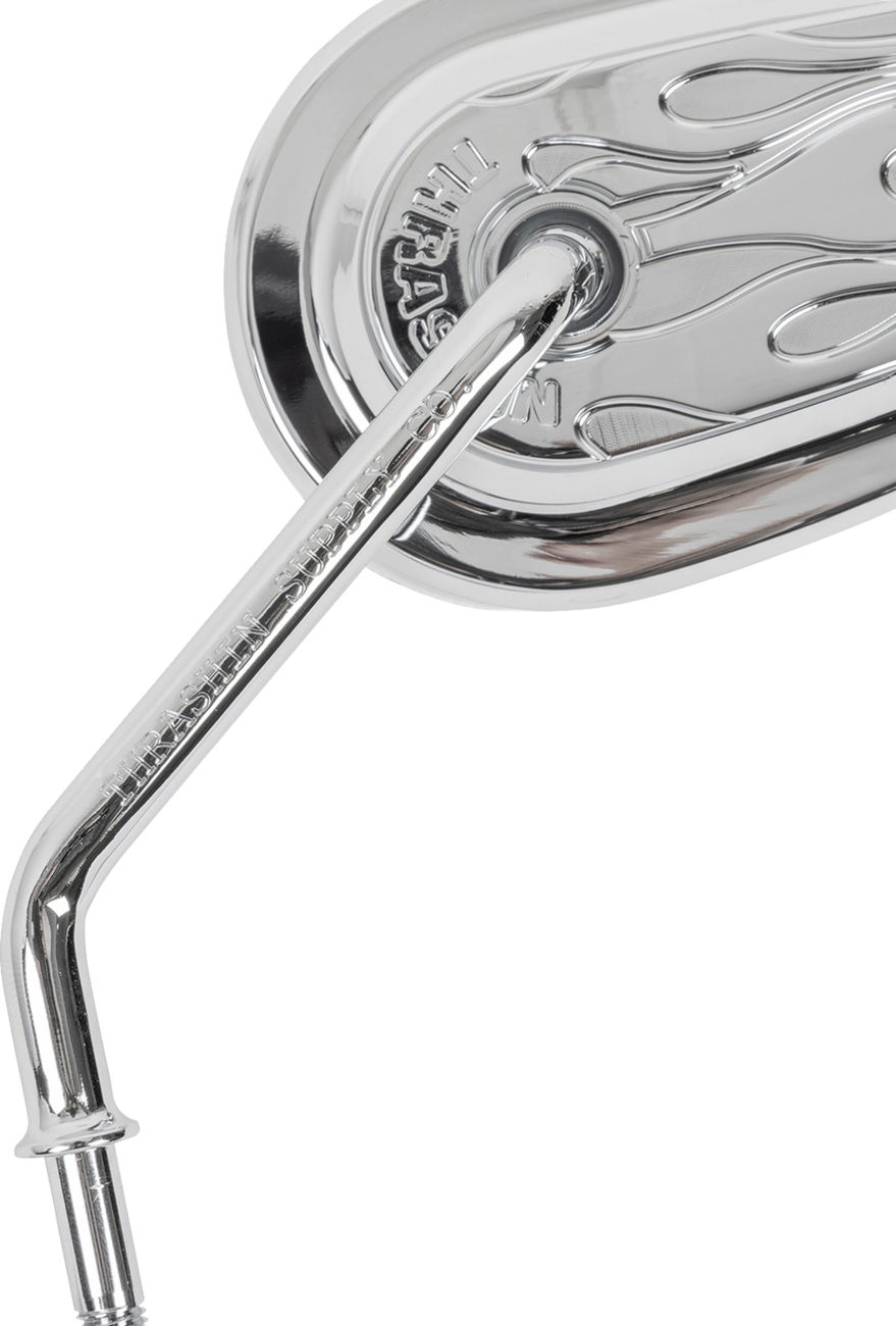 Thrashin Supply Billet Mini Mirrors in chrome flames