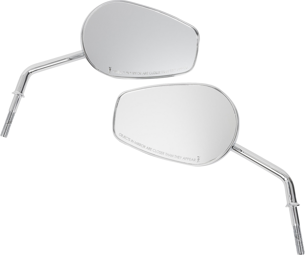 Left and right Thrashin Billet Mini Mirrors for Harley-Davidson