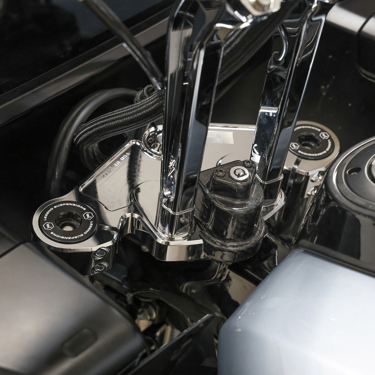 Harley performance bagger steering lock cover carbon fiber