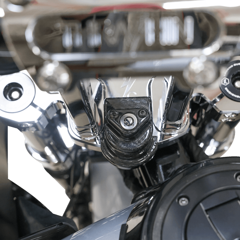 Harley performance bagger steering lock cover carbon fiber