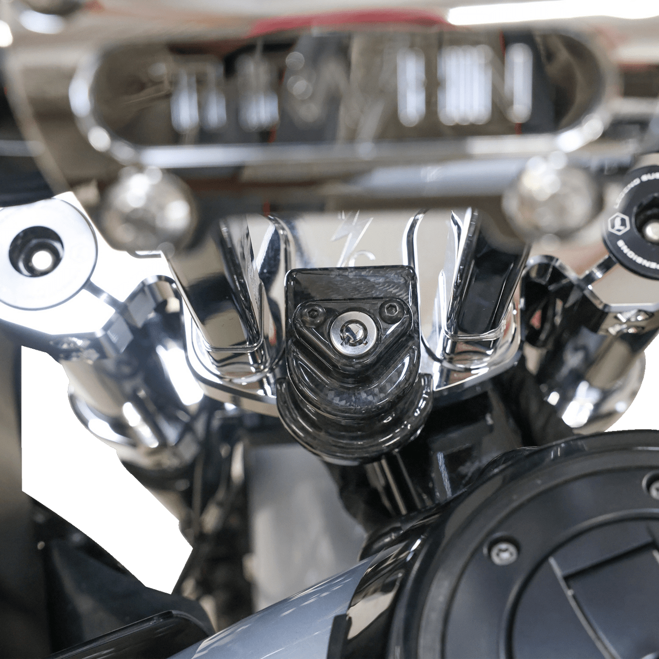 Harley performance bagger steering lock cover carbon fiber