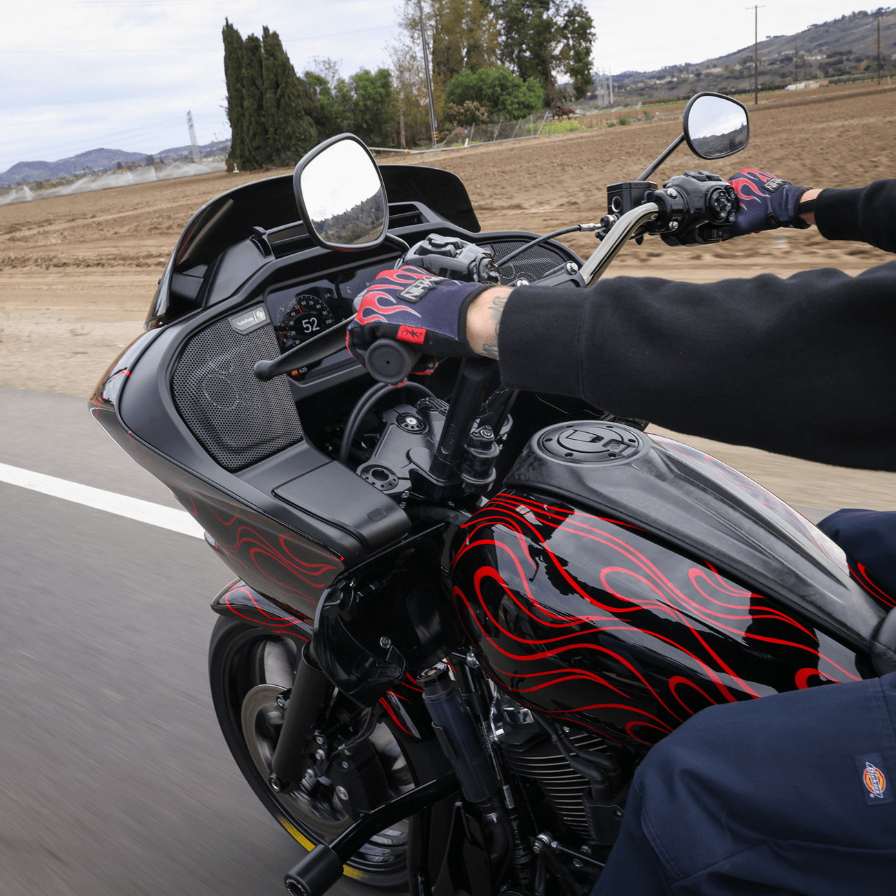 Harley performance bagger steering lock cover carbon fiber