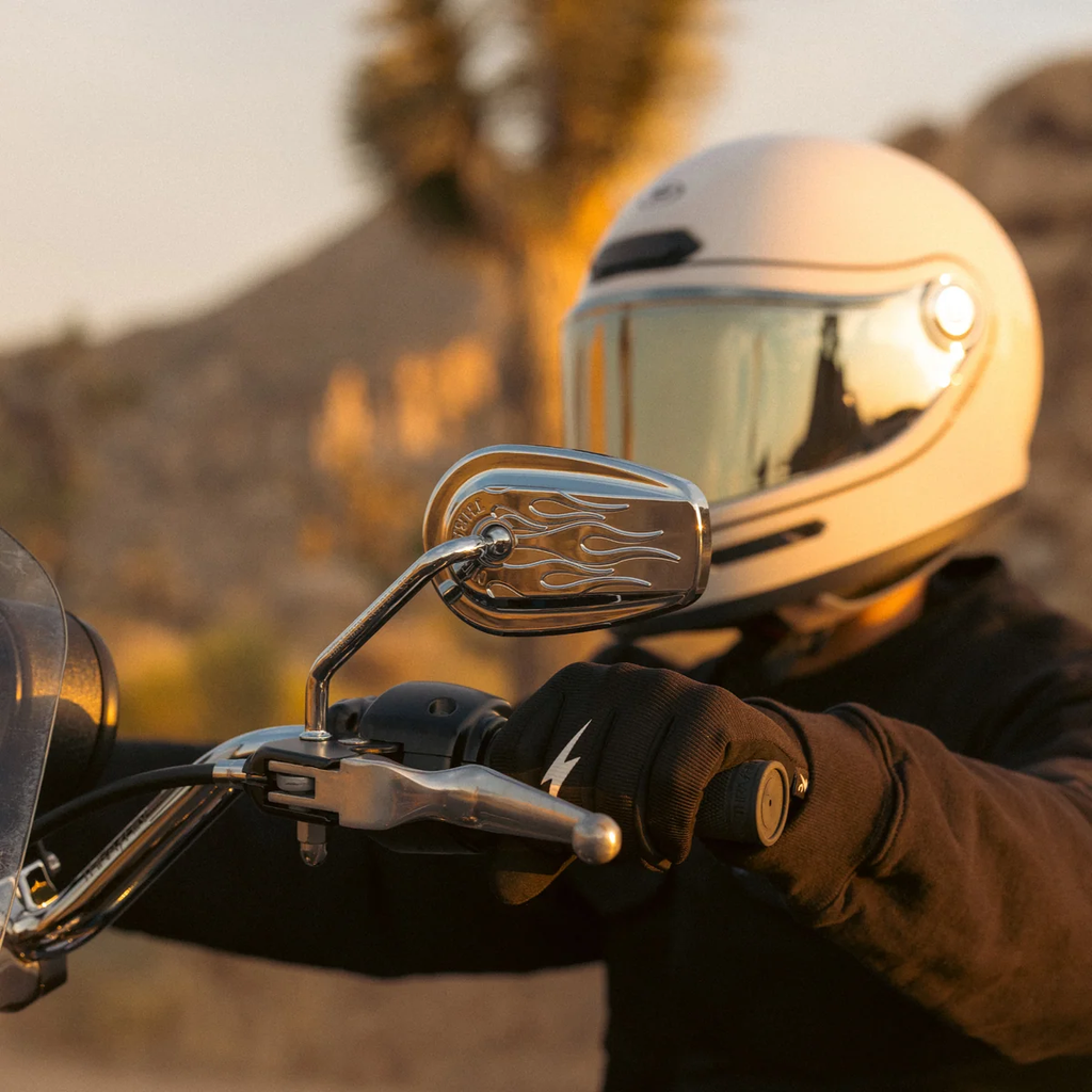 Thrashin billet aluminum mini motorcycle mirror close-up