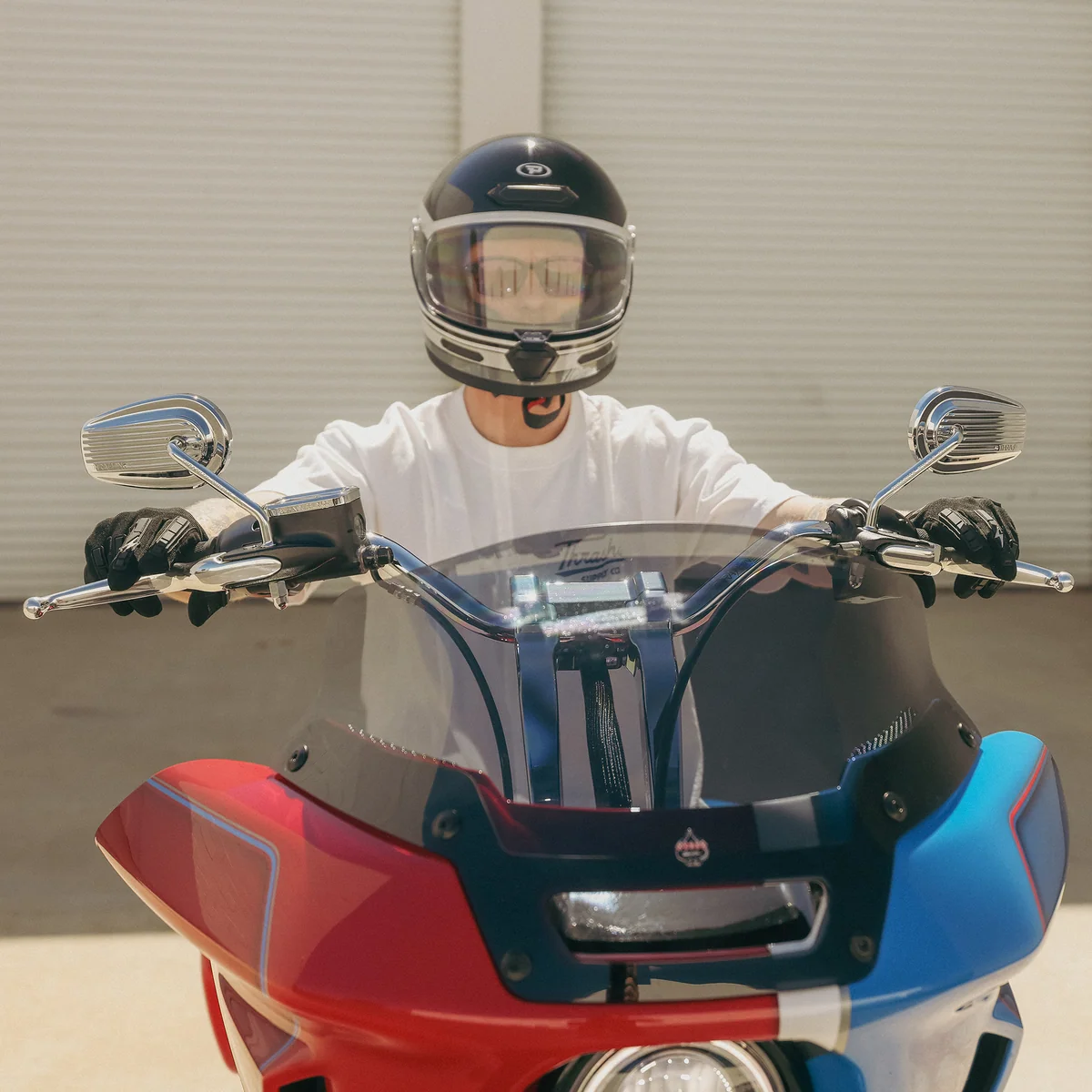 Left and right Thrashin Billet Mini Mirrors for Harley-Davidson