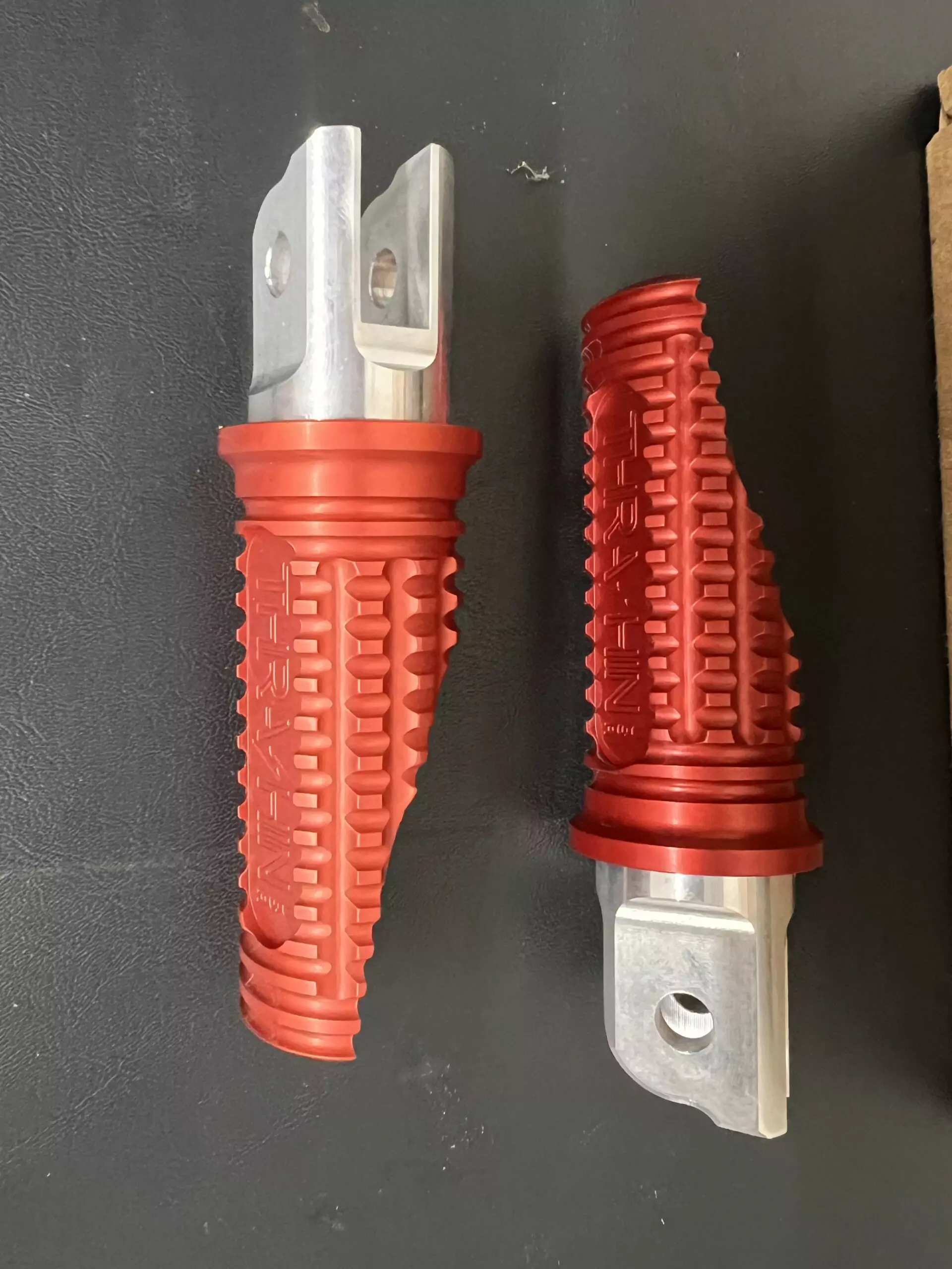 Thrashin Supply Burnout Footpegs for M8 Softail (front) in Red - Image 3