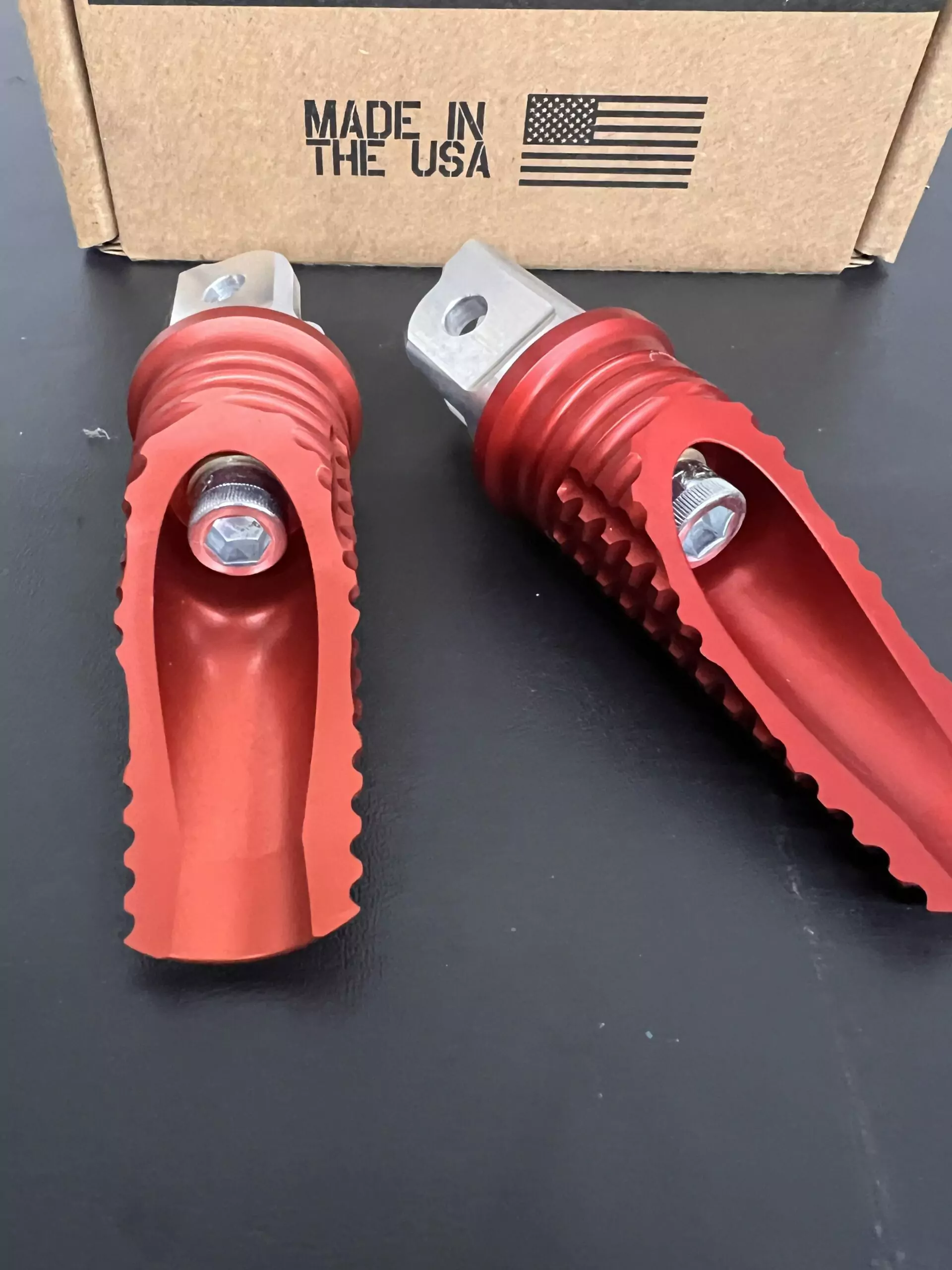 Thrashin Supply Burnout Footpegs for M8 Softail (front) in Red - Image 2